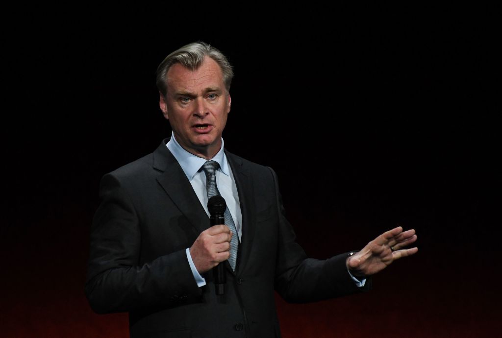 British director Christopher Nolan speaks on stage during Universal Pictures and Focus Features presentation at CinemaCon 2023, the official convention of the National Association of Theatre Owners (NATO), at The Colosseum at Caesars Palace on April 26, 2023 in Las Vegas, Nevada. (Photo by VALERIE MACON / AFP) (Photo by VALERIE MACON/AFP via Getty Images)